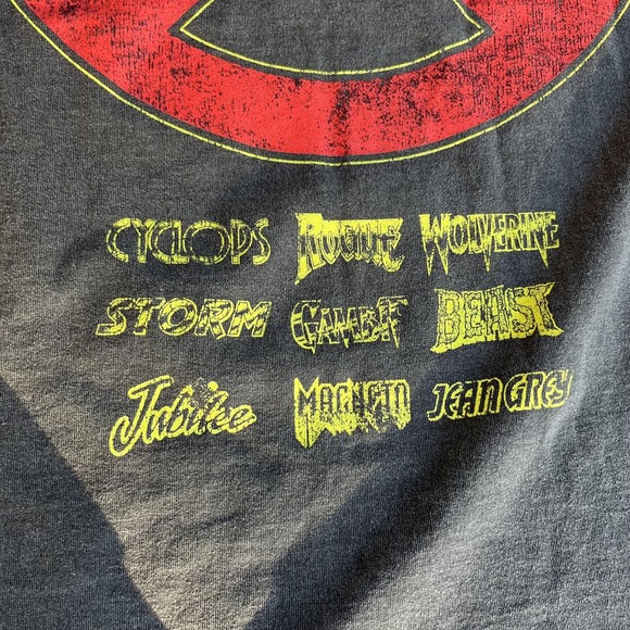 X-Men Shirt Mens Large Black Marvel Graphic Tee Double Sided Superhero Magneto - Picture 6 of 9